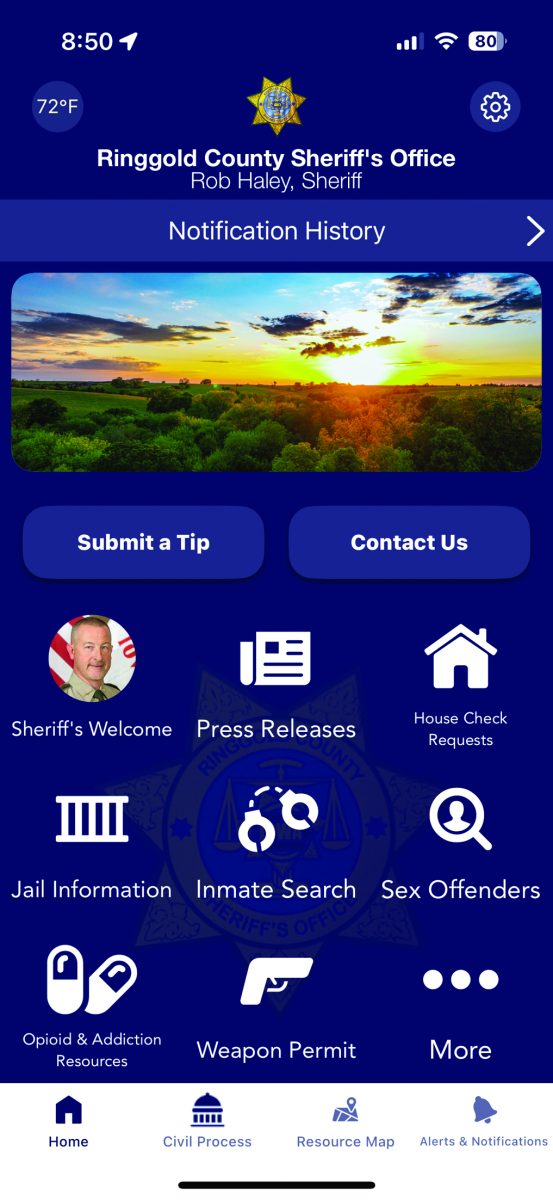 Sheriff launches new mobile app – Mount Ayr Record News
